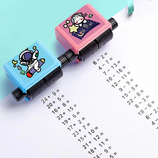 Rollenstempel für Matheübungen für Kinder Blau-Multiplizieren