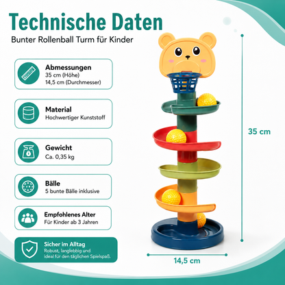 Bunter Rollenball Turm für Kinder