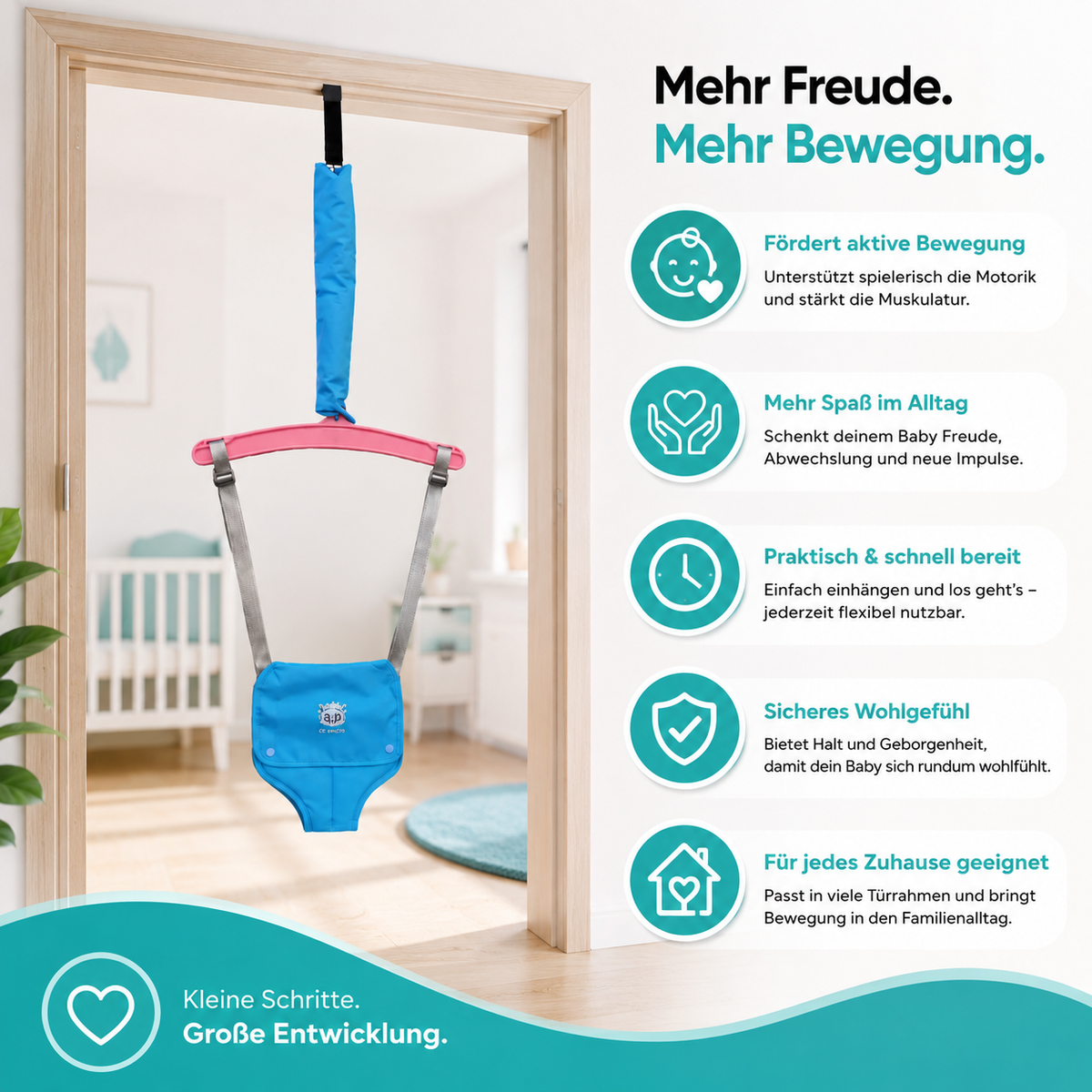 Baby Tür Jumper – Sicherer Hüpfspaß & Bewegung fürs Glück!