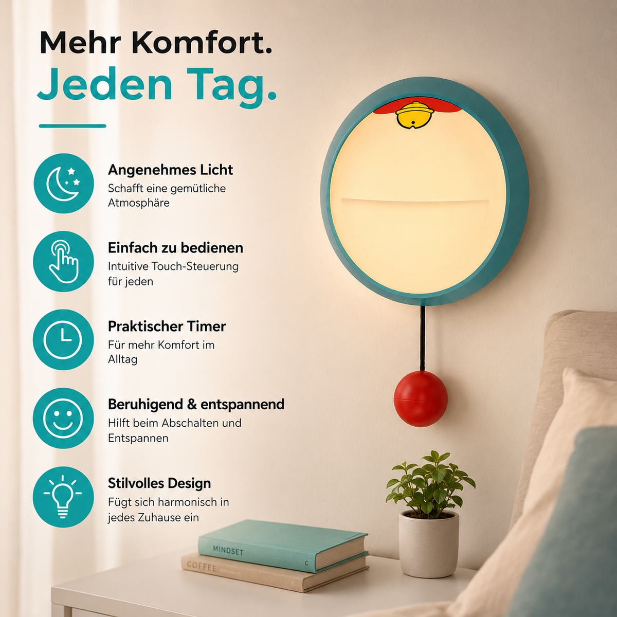 Modernes Nachtlicht mit Touch-Funktion & Timer