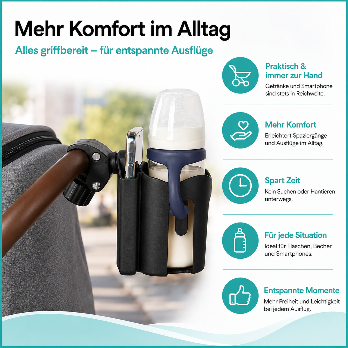 Alles Wichtige beim Spaziergang bequem griffbereit.
