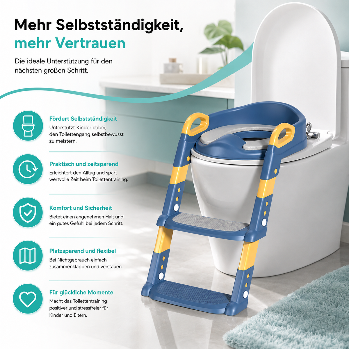 Faltbare Kinder-Toilettenleiter – Töpfchentraining leicht gemacht!