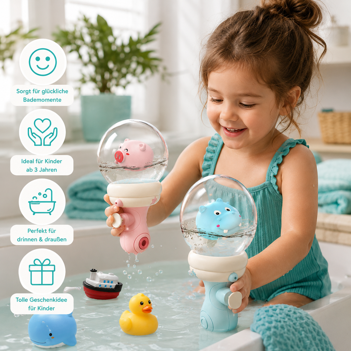 Leuchtende Wasserpistole für Kinder – Spaß drinnen & draußen