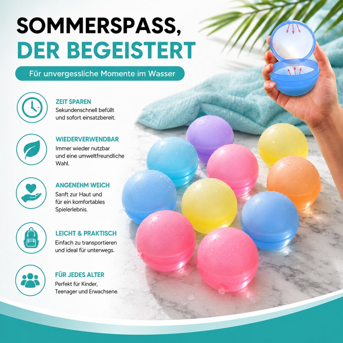 Wiederverwendbare Wasserbomben – Sommer Spaß für Kinder & Erwachsene