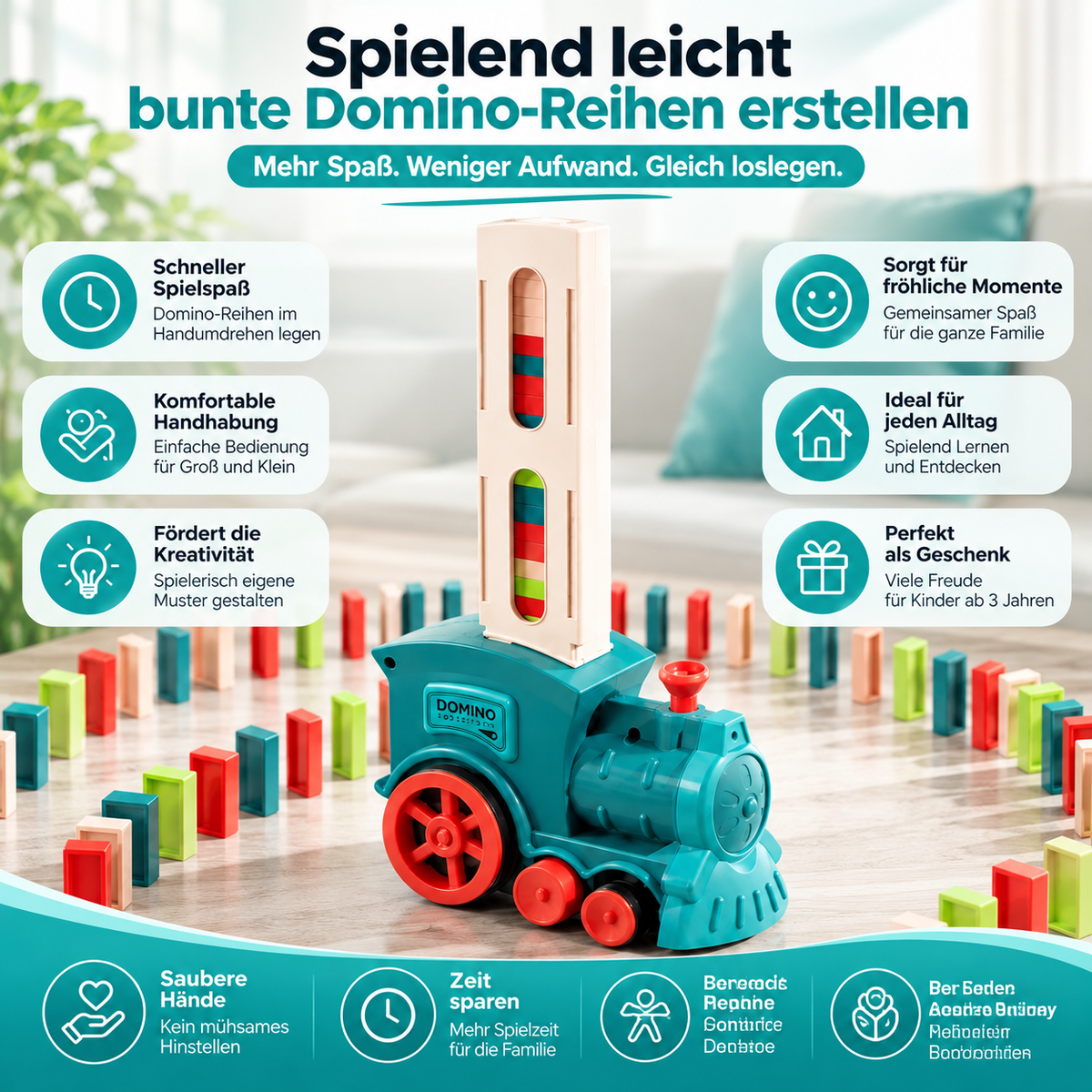 Automatisches Domino Legeauto mit Bausteinen