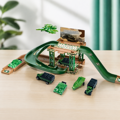 Dino Parken Schiene– Actionreiches Auto-Spielset für Kinder Grün