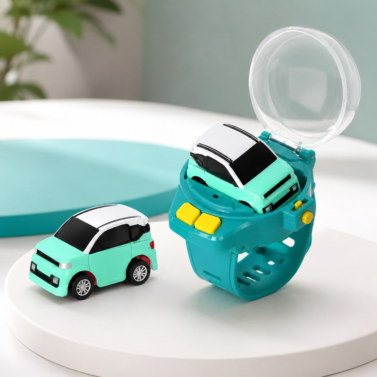Mini-Auto am Handgelenk – Steuer-Spaß & Technik in Einem! Grün