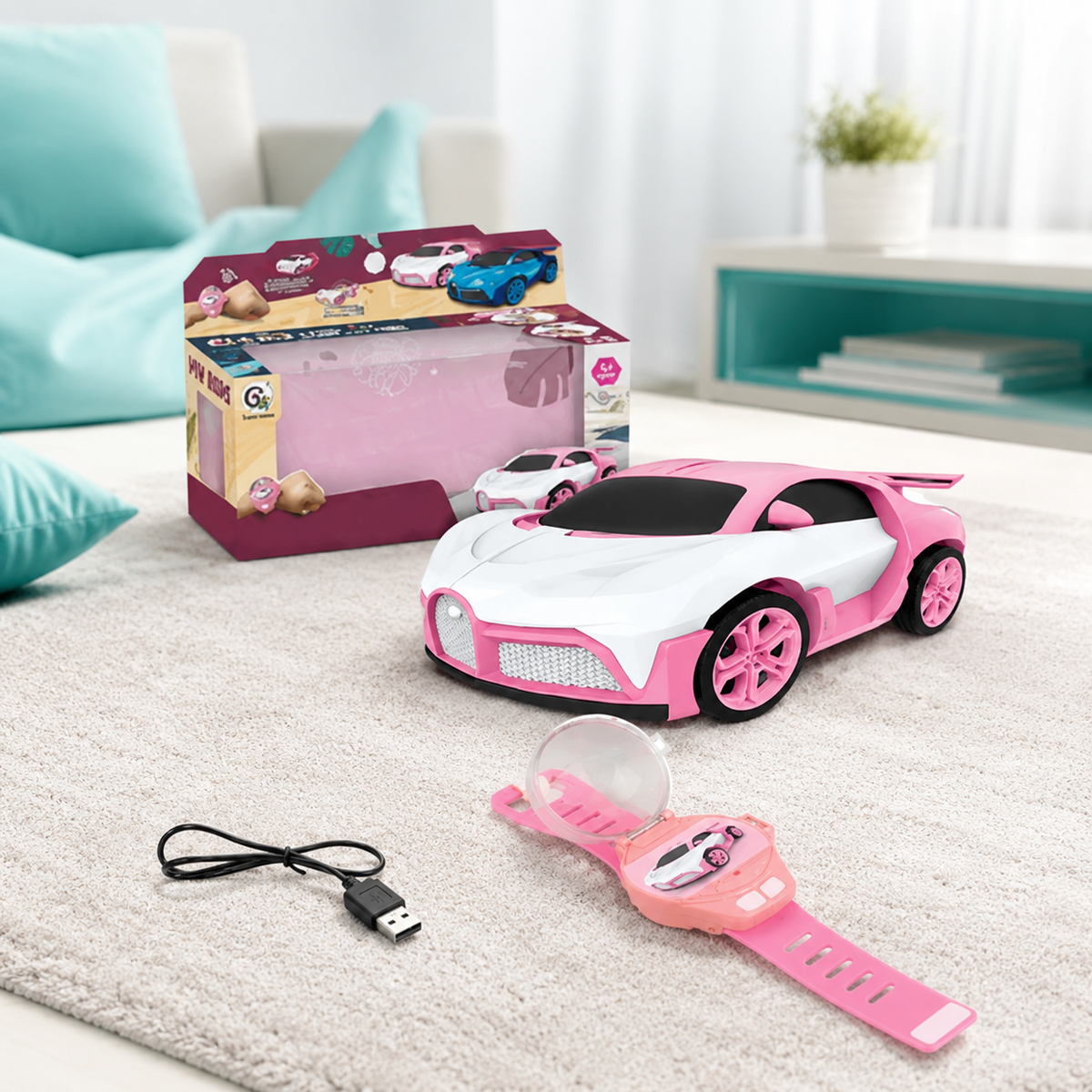 Mini-Auto am Handgelenk – Steuer-Spaß & Technik in Einem! Rosa