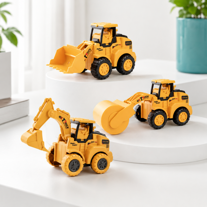 Mini-Baustellen-Fahrzeug Satz – Kreatives Lernspielzeug für kleine Baumeister 3er-Pack
