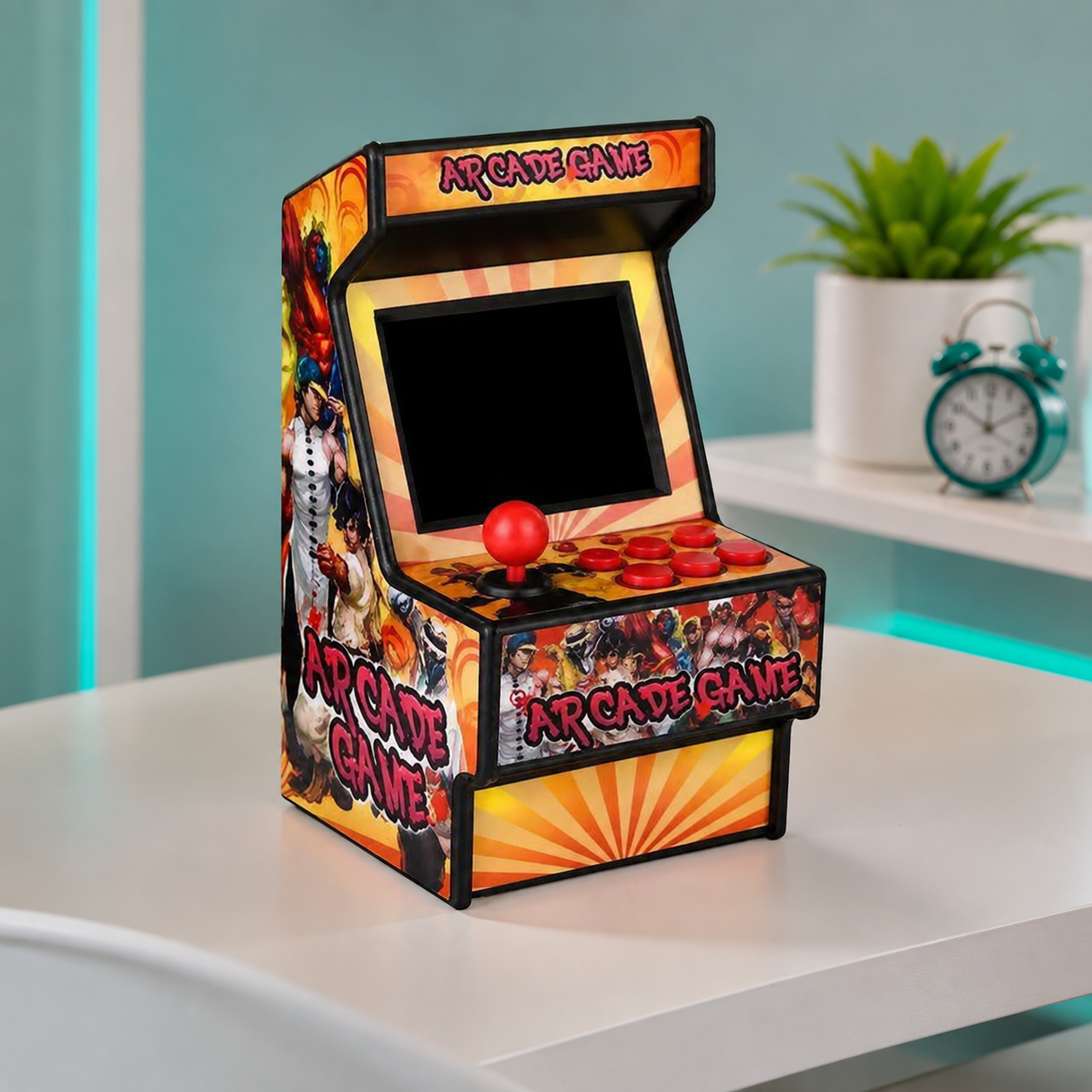 Tragbare Retro-Spielekonsole mit 156 Spielen Retro Orange