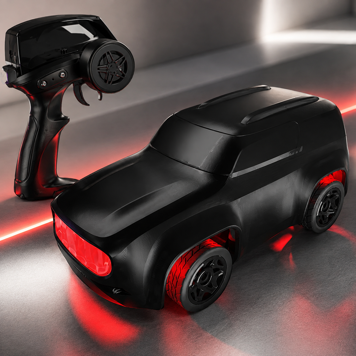 Mini Drift Rennfahrzeug – 4WD mit Licht & Aktion Schwarz