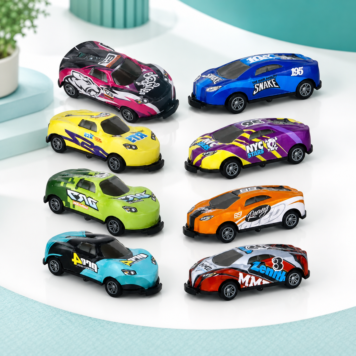 Mini Springen Autos– 360° Sprung-Aktion für Kinder! 8 Stück