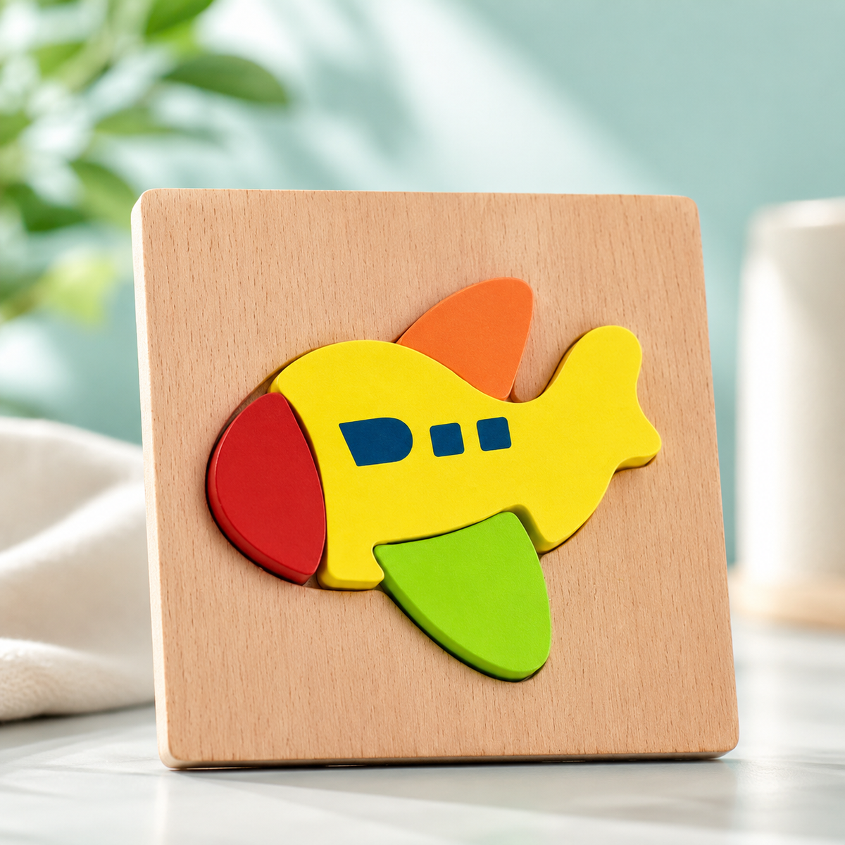 Holzspielzeug Puzzle für Jungen & Mädchen – Lernen & Spaß Flugzeug