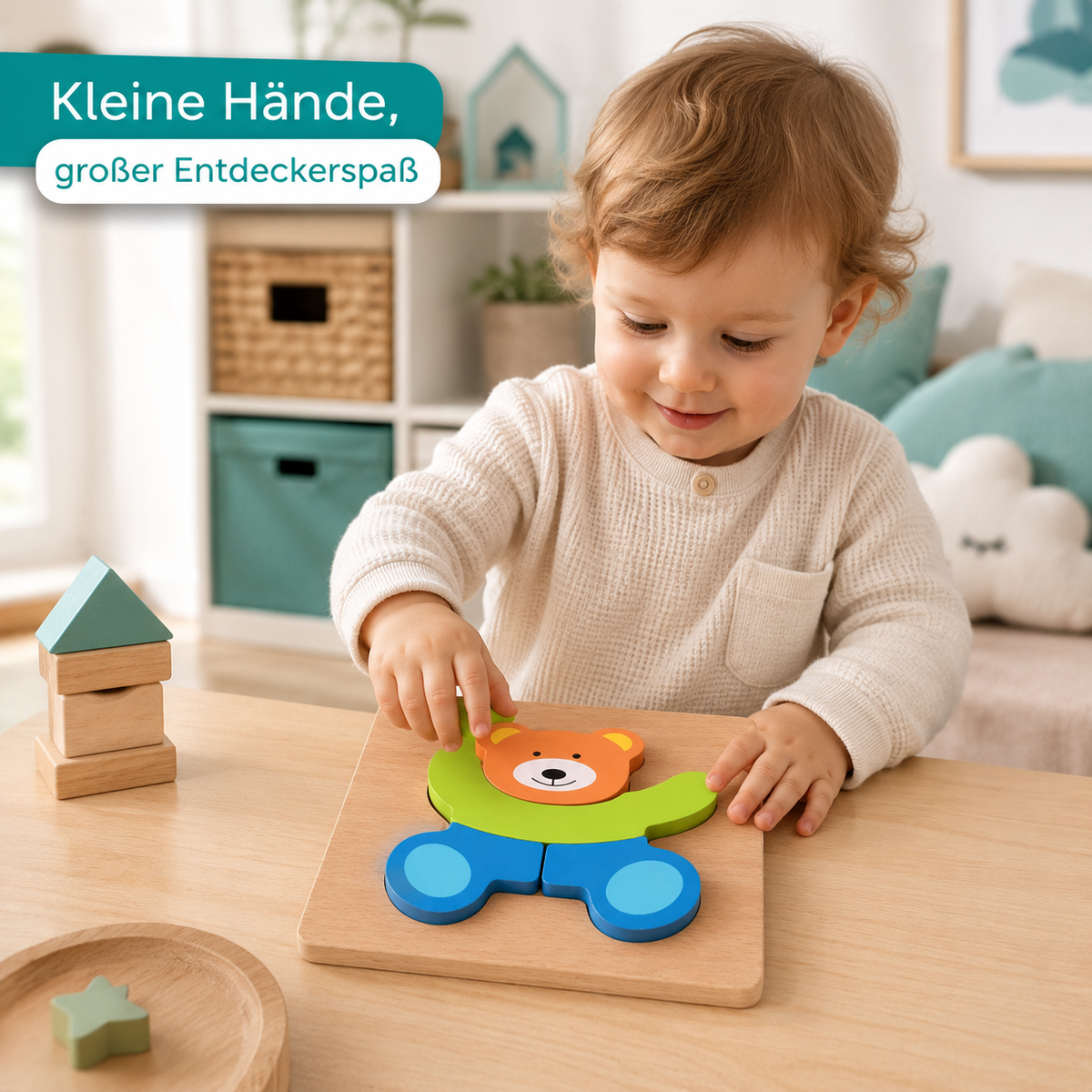Holzspielzeug Puzzle für Jungen & Mädchen – Lernen & Spaß