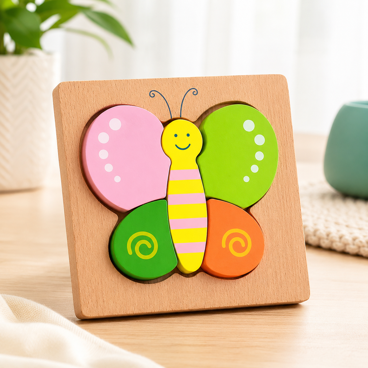 Holzspielzeug Puzzle für Jungen & Mädchen – Lernen & Spaß Schmetterling