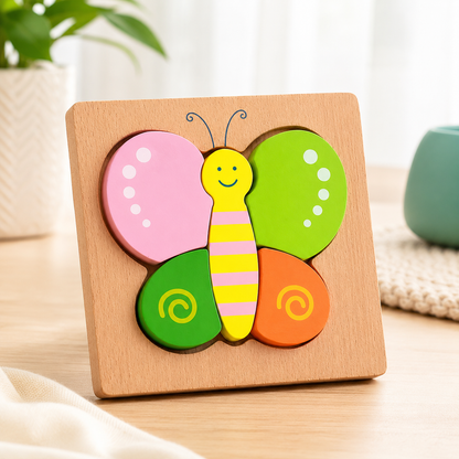 Holzspielzeug Puzzle für Jungen & Mädchen – Lernen & Spaß Schmetterling