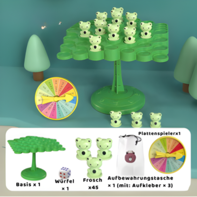 Balance Baum Holzspielzeug mit Figuren für Kinder Frosch