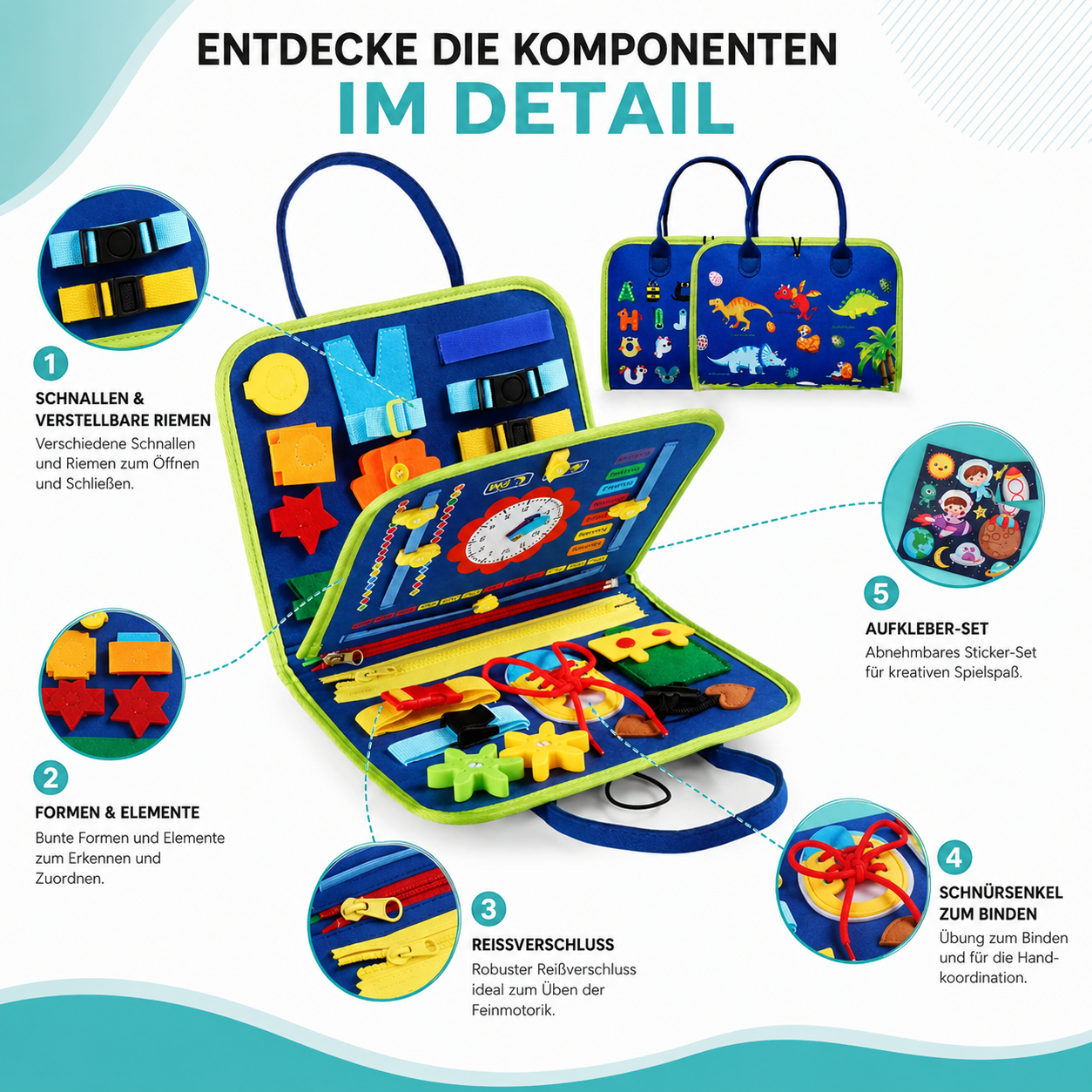Sensorisches Aktivitätsbrett für Kinder
