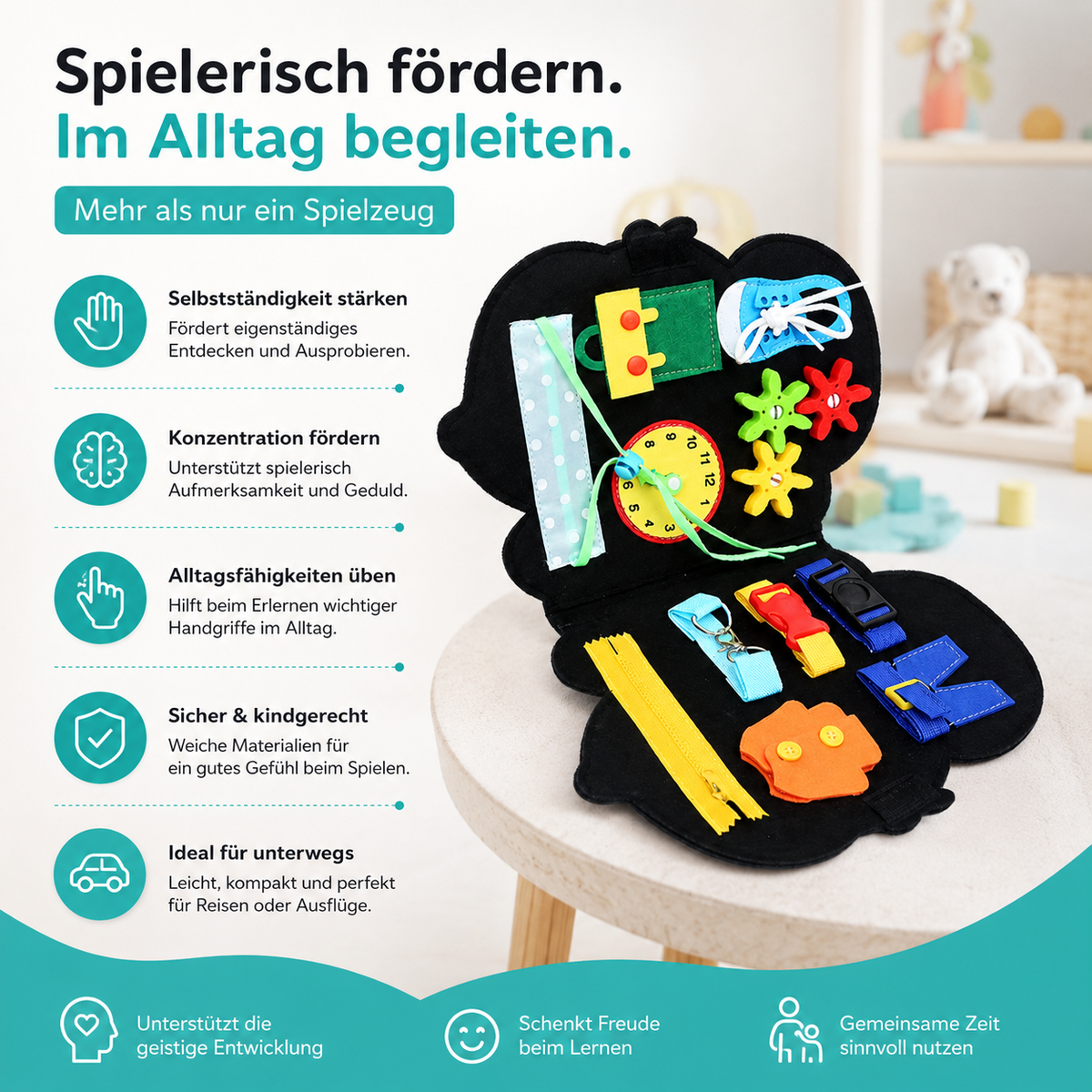 Dinosaurier Montessori Planke – Feinmotorik & Selbstständigkeit fördern
