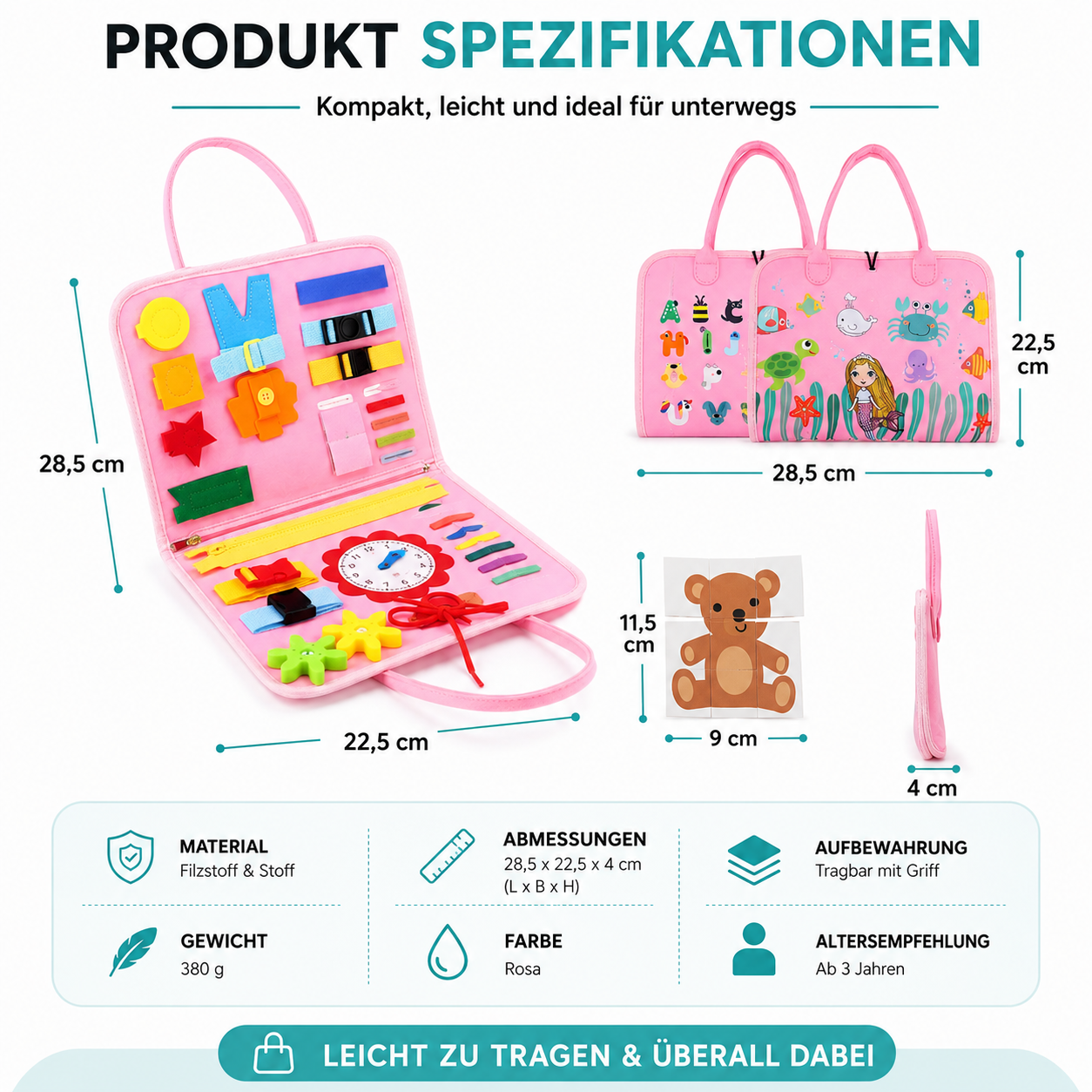 Sensorisches Aktivitätsbrett für Kinder