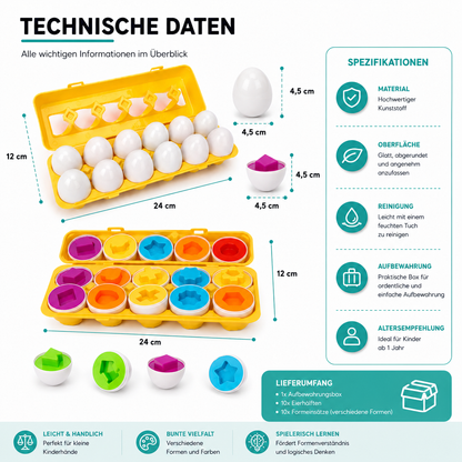 Montessori Schlau Eier – Farben & Formen spielerisch lernen!