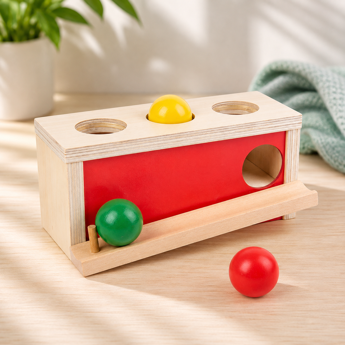 Montessori Schubladen-Spiel – Farben lernen mit Spaß & Logik! Ballpresstisch
