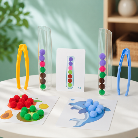 Sensorisches Montessori Spiel – Farben sortieren & Motorik trainieren
