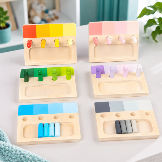 Montessori Farblernspiel aus Holz – Farben spielerisch entdecken!