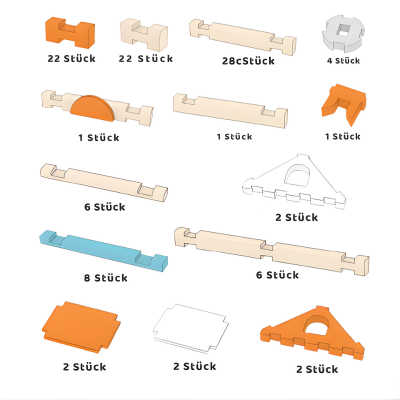 Montessori Holz-Bausteine Hausbau-Set für Kinder