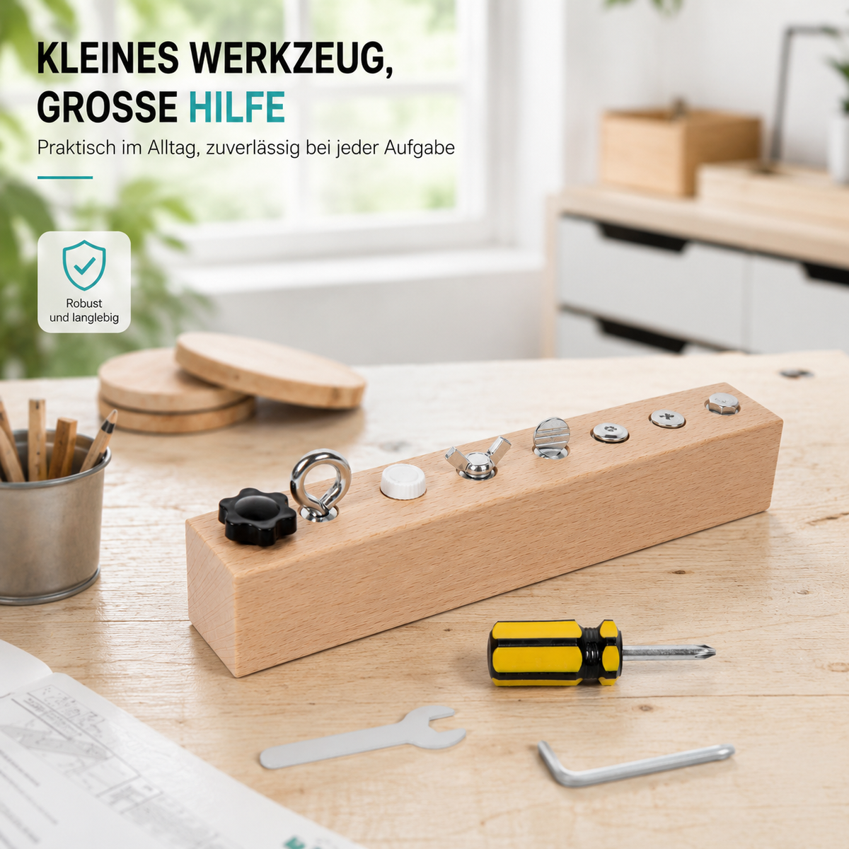 Montessori Holz Werkzeugspiel – Schrauben & Motorik Lernen Stil 2