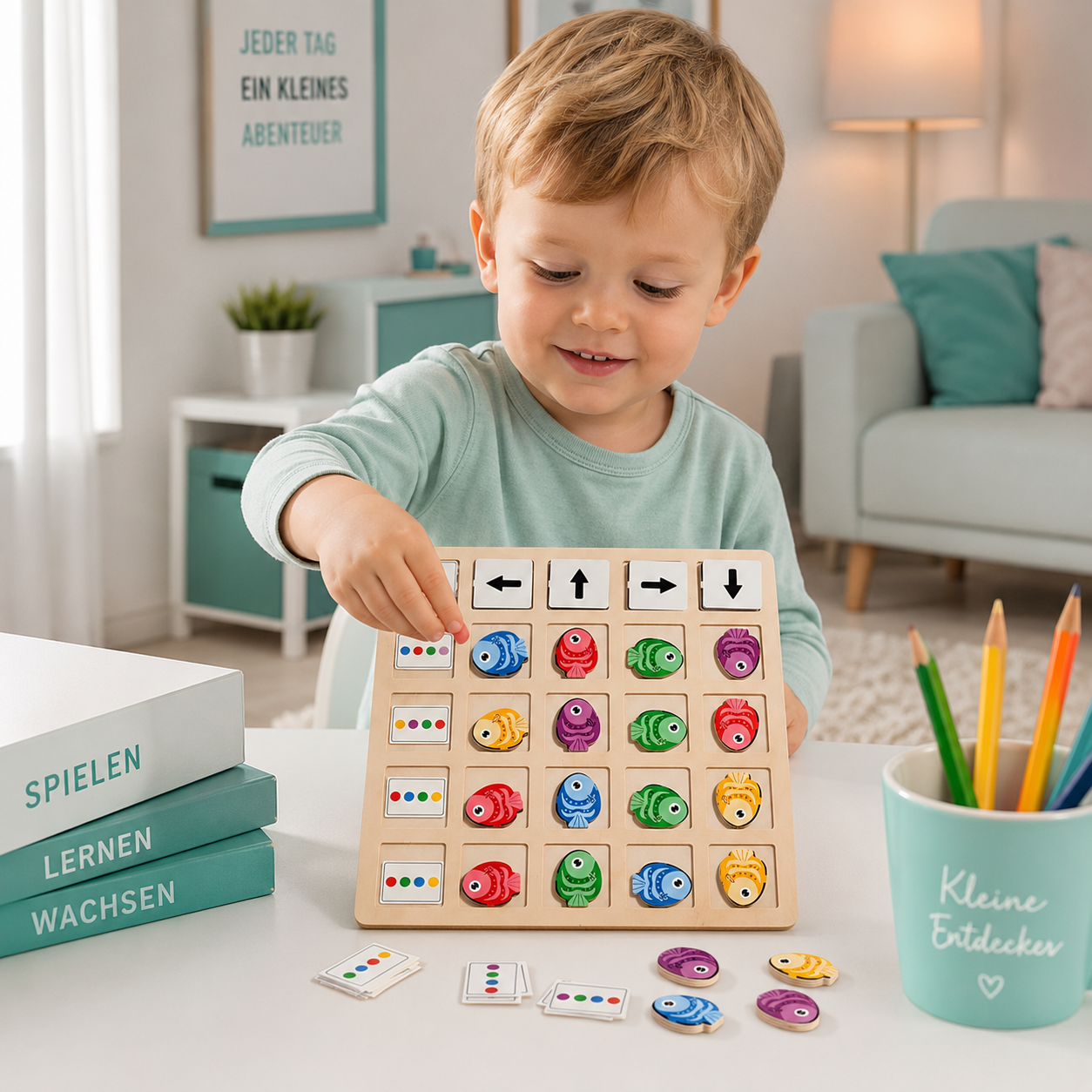 Montessori Holzspiel – Logisches Denken & Farben spielerisch lernen
