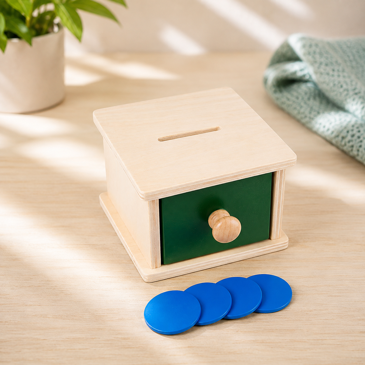 Montessori Schubladen-Spiel – Farben lernen mit Spaß & Logik! Macaron-Spardose
