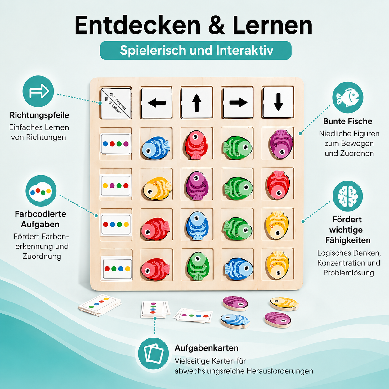 Montessori Holzspiel – Logisches Denken & Farben spielerisch lernen