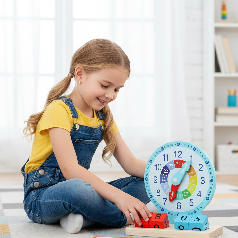 Zeit lernen leicht gemacht – Montessori Uhr für Kindergarten