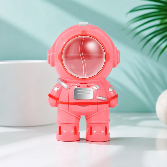 Mini Astronaut Wasserflasche – Süßer Trinkspender für Kinder Rosa