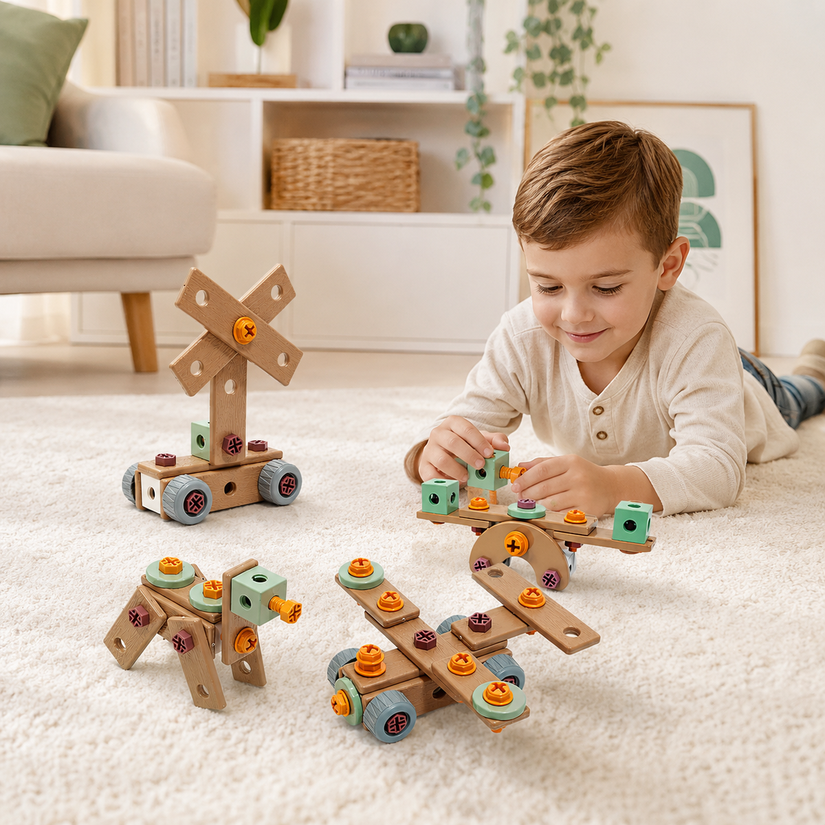 Montessori Werkzeugkasten für Kinder – Kreatives Bauspielzeug