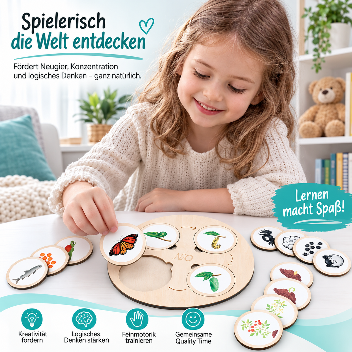 Montessori Lebenszyklus-Satz – Tiere & Pflanzen spielend verstehen
