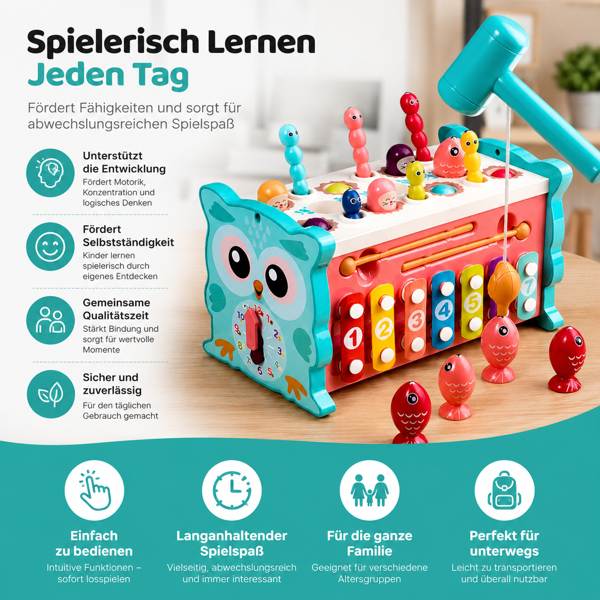 Montessori 8-in-1 Lernspielzeug für Babys & Kleinkinder