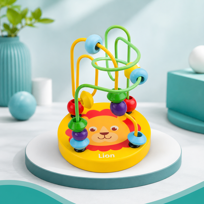 Baby Motorikspielzeug aus Holz – Montessori Lernspiel Löwe