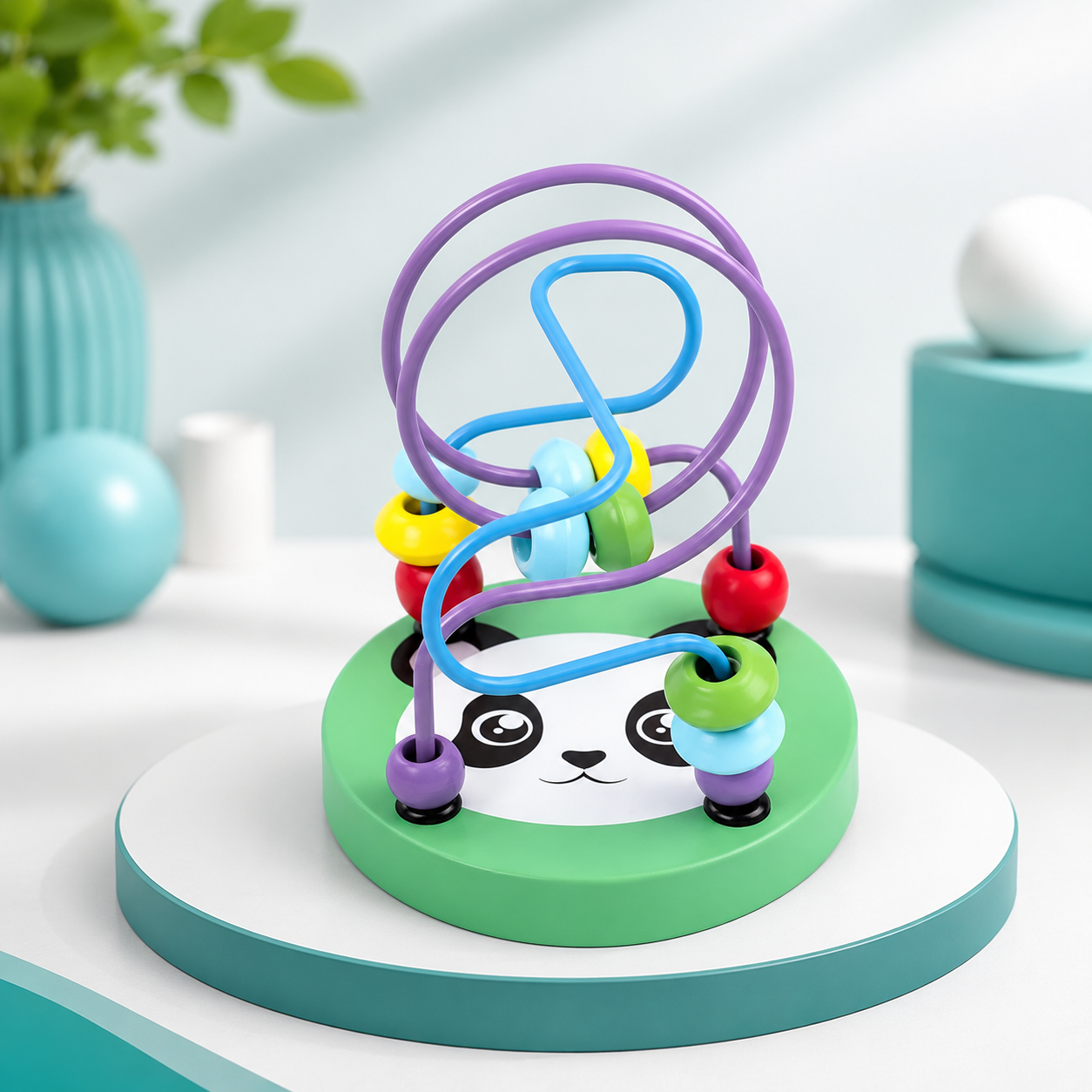 Baby Motorikspielzeug aus Holz – Montessori Lernspiel Panda
