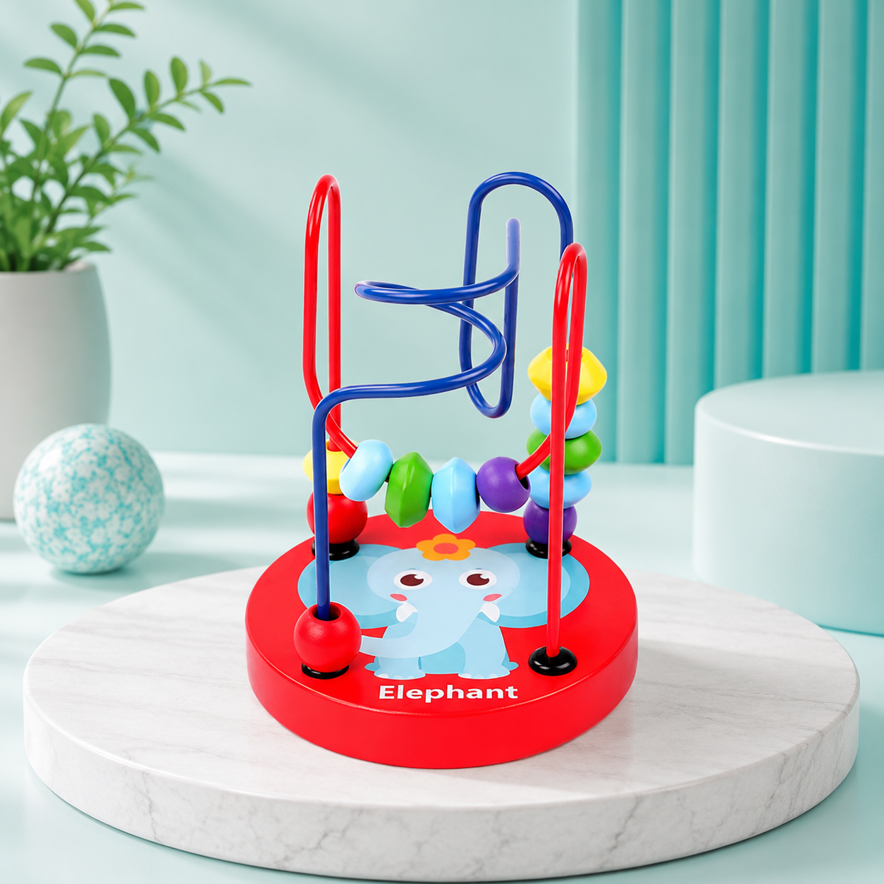 Baby Motorikspielzeug aus Holz – Montessori Lernspiel Elefant