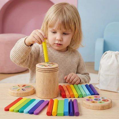 Holz Montessori Sortierspiel – Farben & Formen lernen