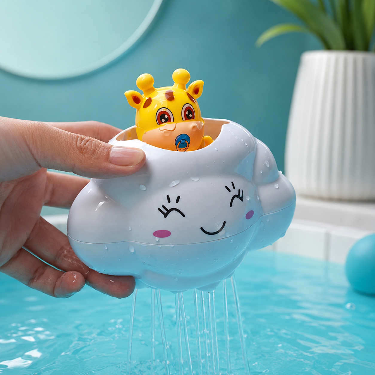 Süße Regenwolke Dusche – Bade Spielzeug mit Wasserfall Spaß