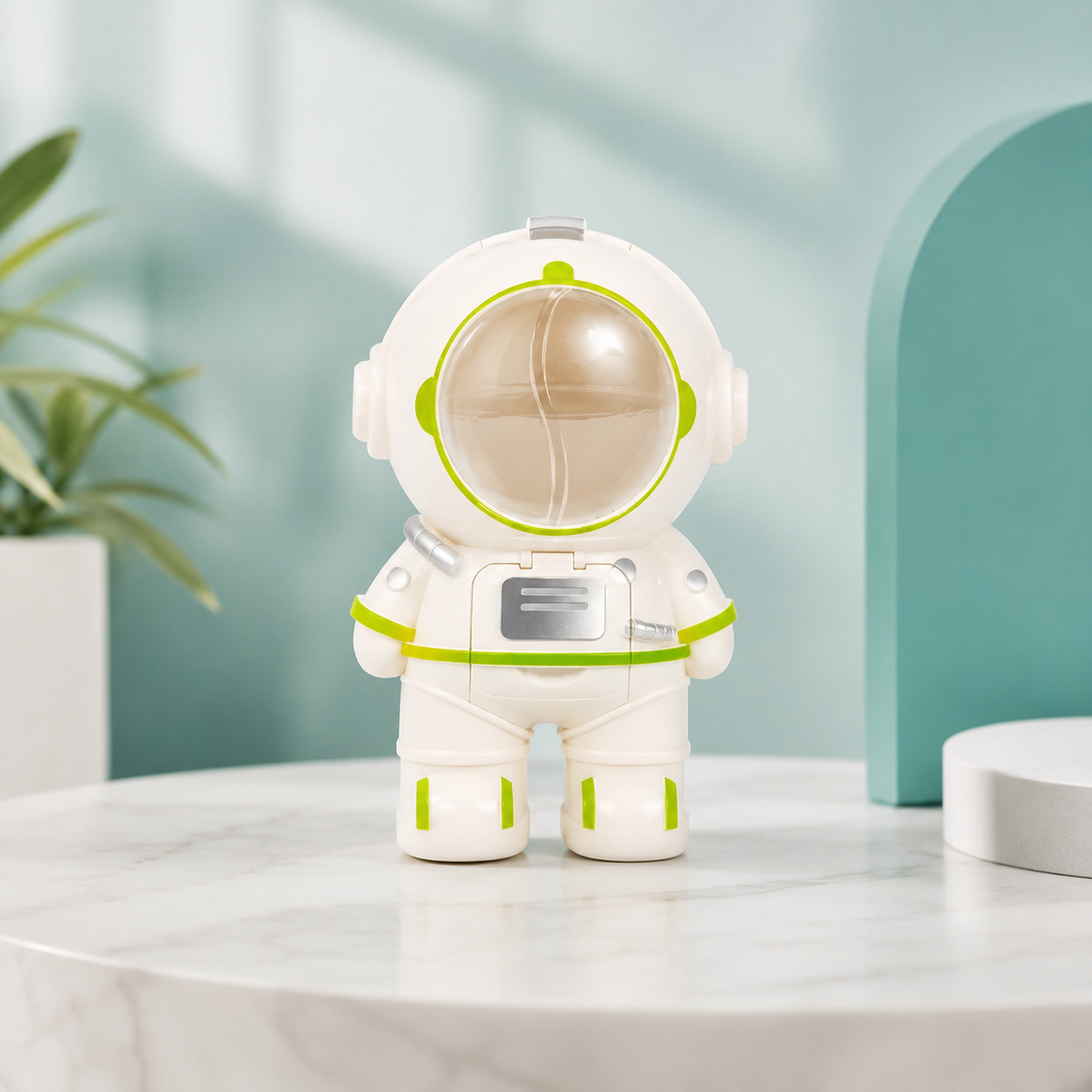 Mini Astronaut Wasserflasche – Süßer Trinkspender für Kinder Weiß