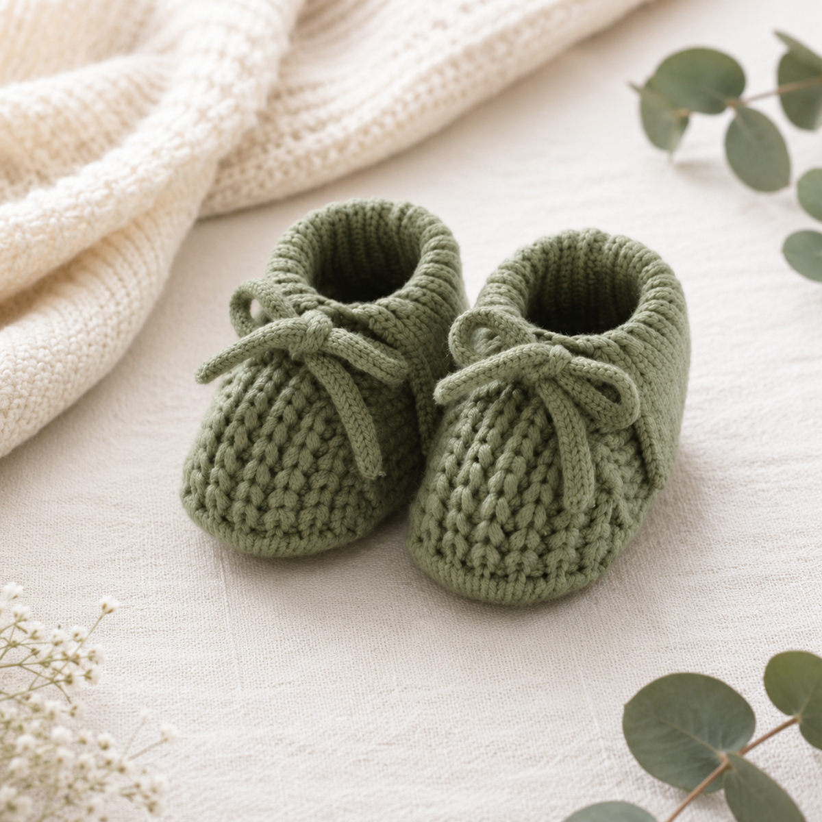 Weiche Baby-Strickschuhe – Atmungsaktiv & sicher (0–18 Monate)