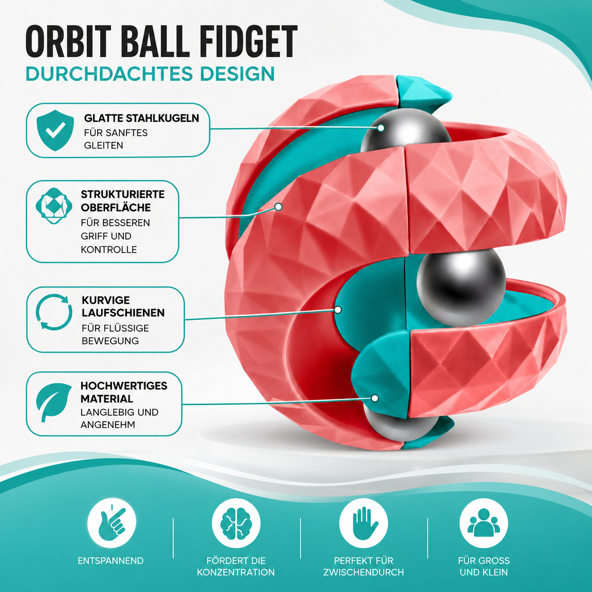 Orbit Ball Fidget – Stressabbau & Spaß für Groß & Klein