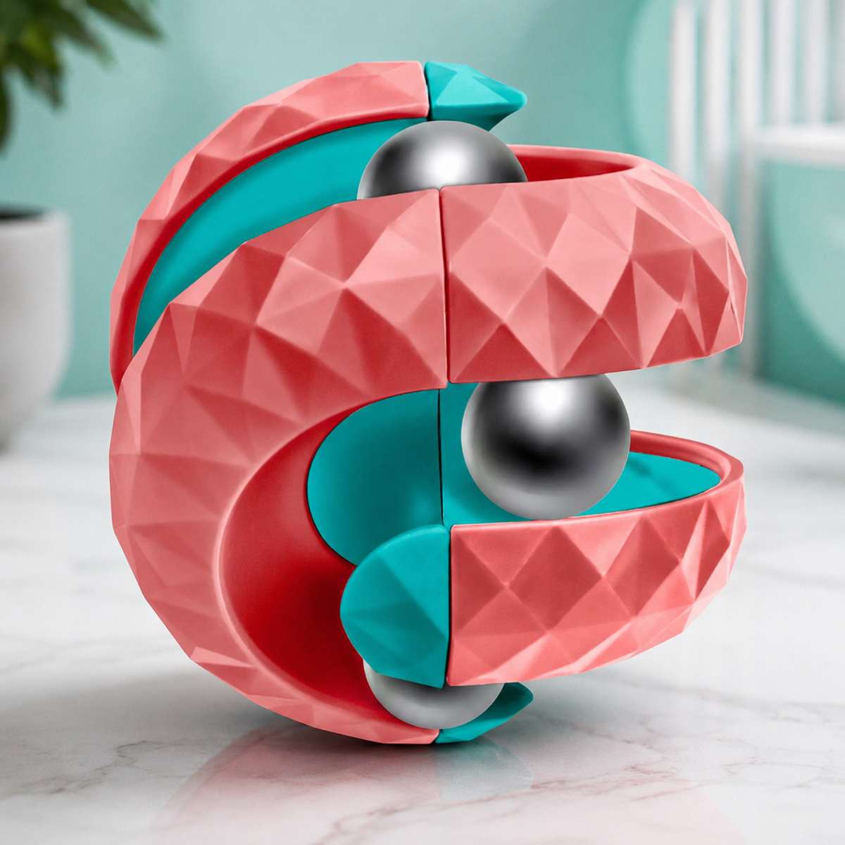 Orbit Ball Fidget – Stressabbau & Spaß für Groß & Klein Rot
