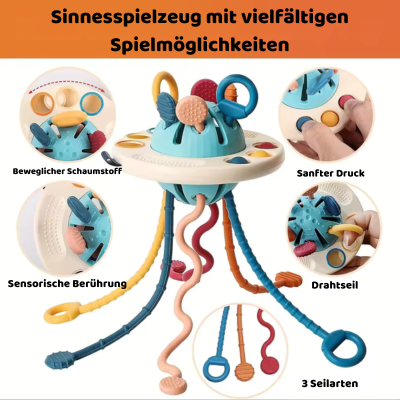 UFO Montessori Sensorisch Spielzeug – Schiebe und Ziehspaß für Kleinkinder