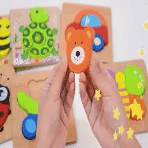 Holzspielzeug Puzzle für Jungen & Mädchen – Lernen & Spaß