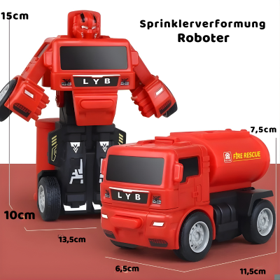 Transformierbarer Baumaschinen-LKW– Robust, spannend, vielseitig Rotes Feuerwehrauto